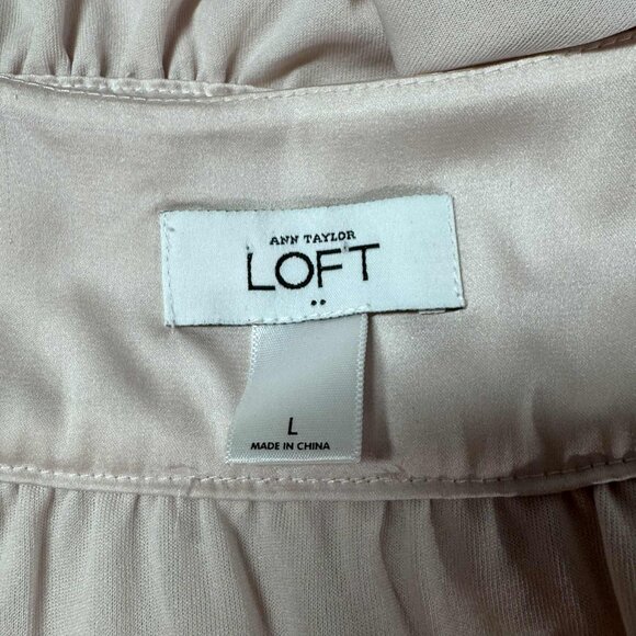Ann Taylor LOFT Blush Pleated Scoop Neck Sleeveless Blouse – Size L - Picture 4 of 7
